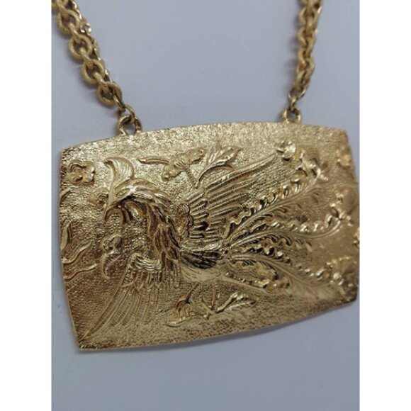 Napier Bird of paradise necklace Art nouveau peacock statement necklace Book - Picture 6 of 9